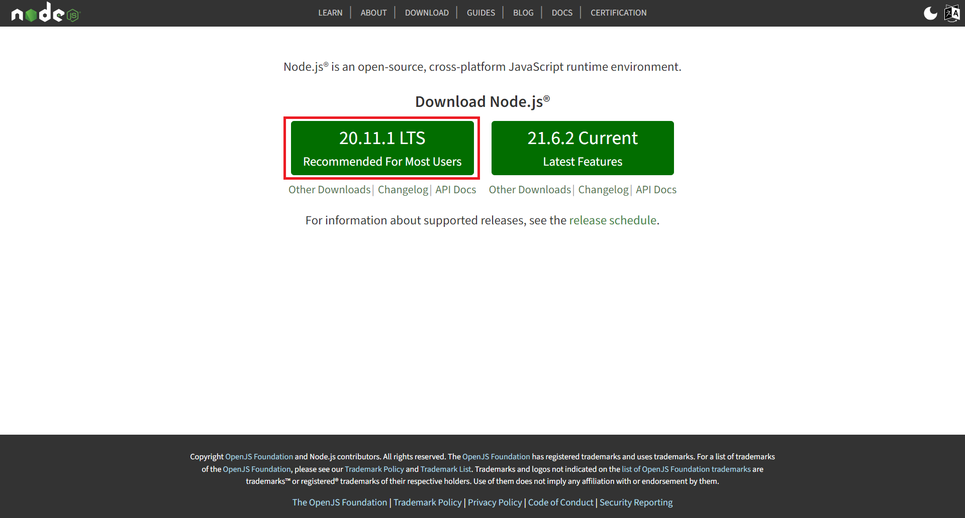 Node.js Windows Installation Step 1