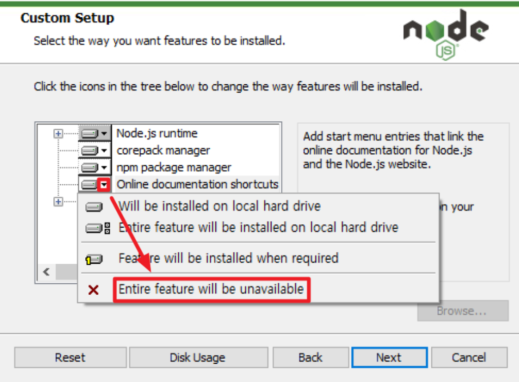 Node.js Windows Installation Step 6