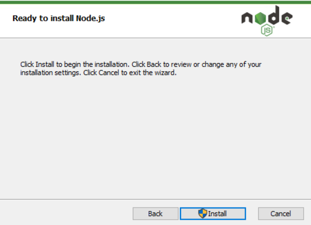 Node.js Windows Installation Step 7