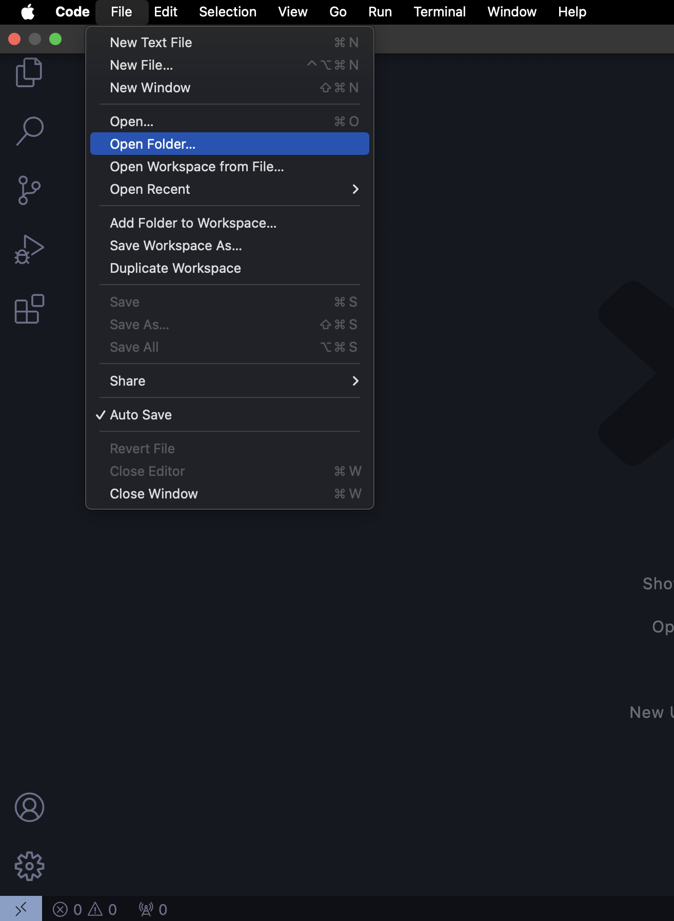 Open working directory